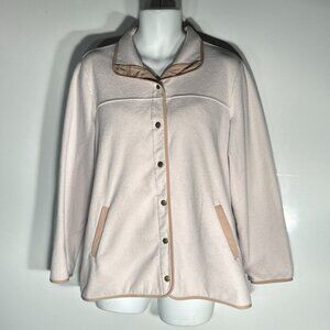 Susan Graver Weekend SZL Light Beige Fleece Jacket Closet Staple Leisure Utility
